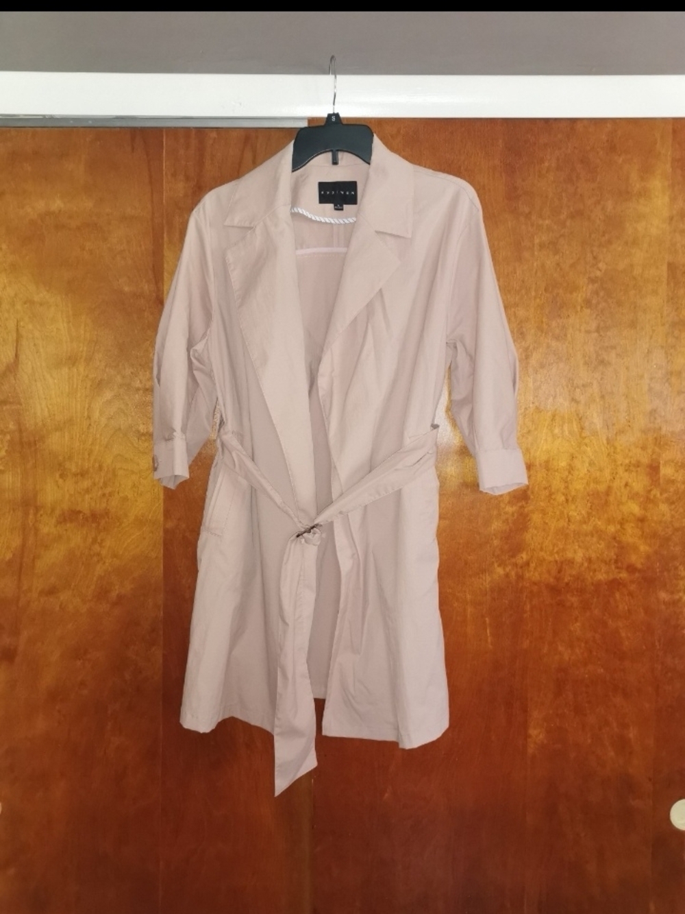 KAXIWEN Woman Knee Length Jacket for Spring Light Pink